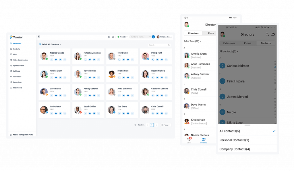 Contacts On Linkus Uc Clients