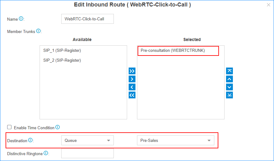 Designate Webrtc Call Destination