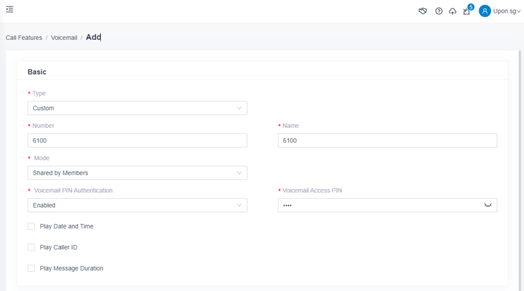 Cloud Pbx Singapore - Group Voicemail New