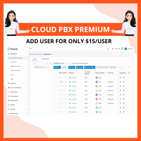 Cloud Pbx Singapore - Premium Add User